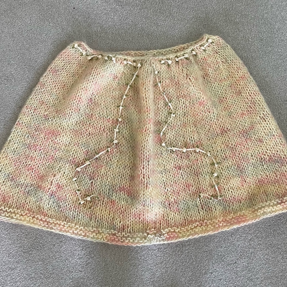 Handmade Knit Shawl Pastel Mohair
